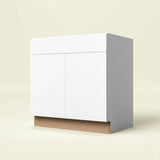 Hampton Bay Designer Series Edgeley Assembled Sink Base Kitchen Cabinet in White