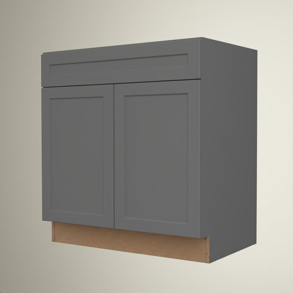 Hampton Bay Designer Series Melvern Storm Gray Shaker Assembled Sink Base Kitchen Cabinet