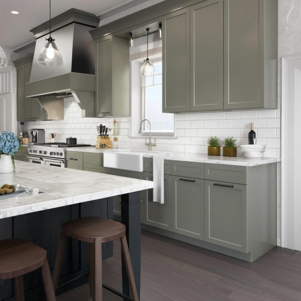 Hampton Bay Designer Series Melvern Storm Gray Shaker Assembled Sink Base Kitchen Cabinet