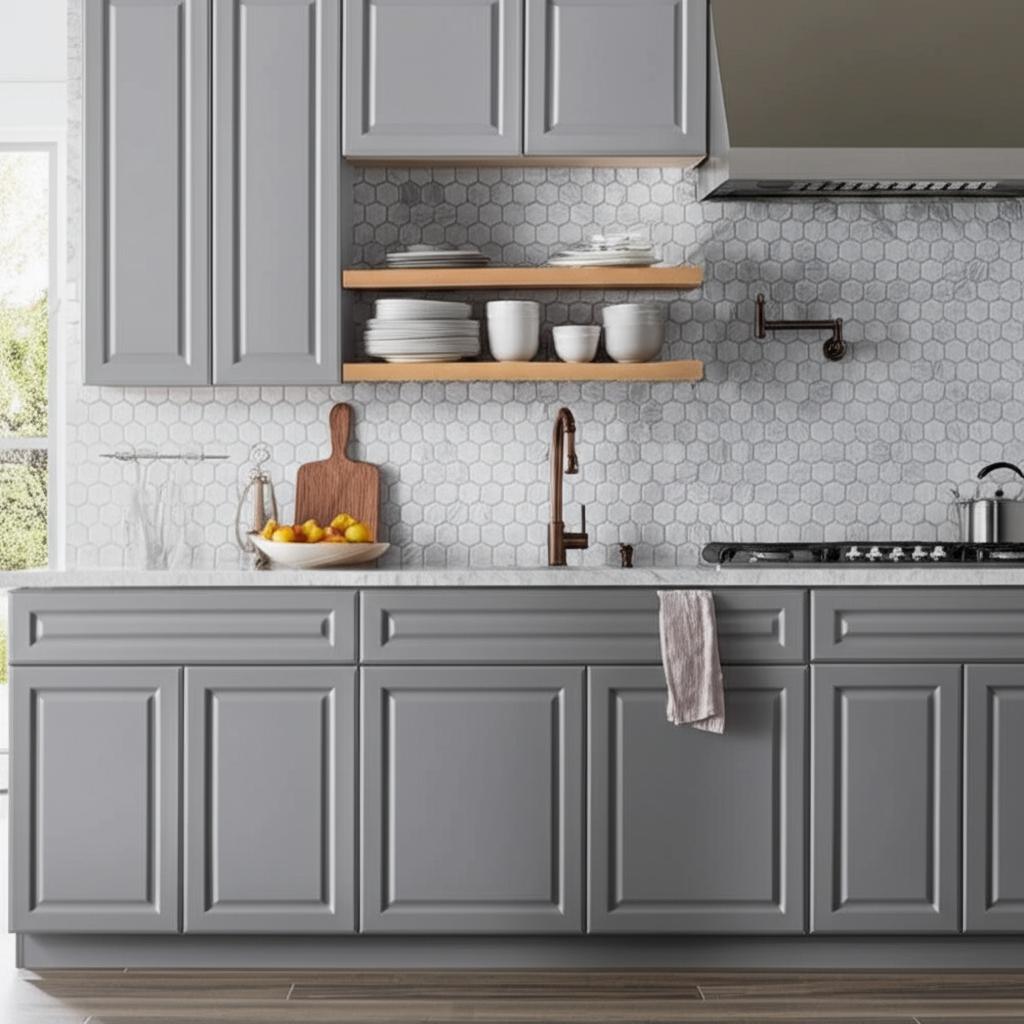 Hampton Bay Designer Series Elgin Sink Base Kitchen Cabinet in Heron Gray