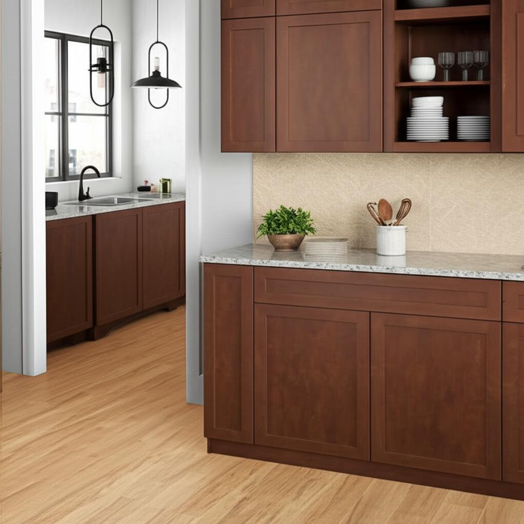 Hampton Bay Designer Series Soleste ADA Sink Base Kitchen Cabinet in Spice