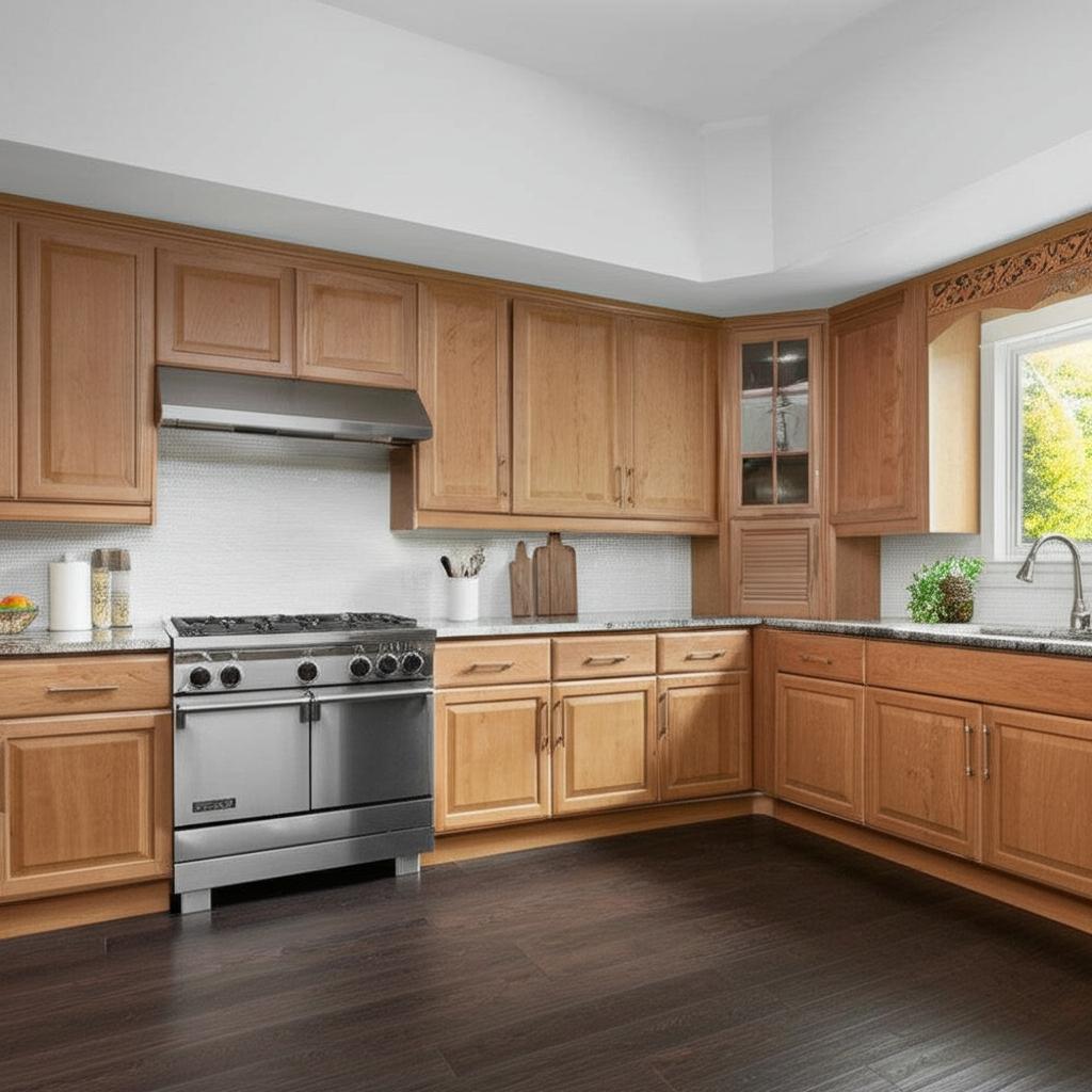 Hampton Bay Hampton 12 in. W x 12 in. D x 30 in. H Assembled Wall Kitchen Cabinet in Medium Oak