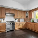 Hampton Bay Hampton 12 in. W x 12 in. D x 30 in. H Assembled Wall Kitchen Cabinet in Medium Oak