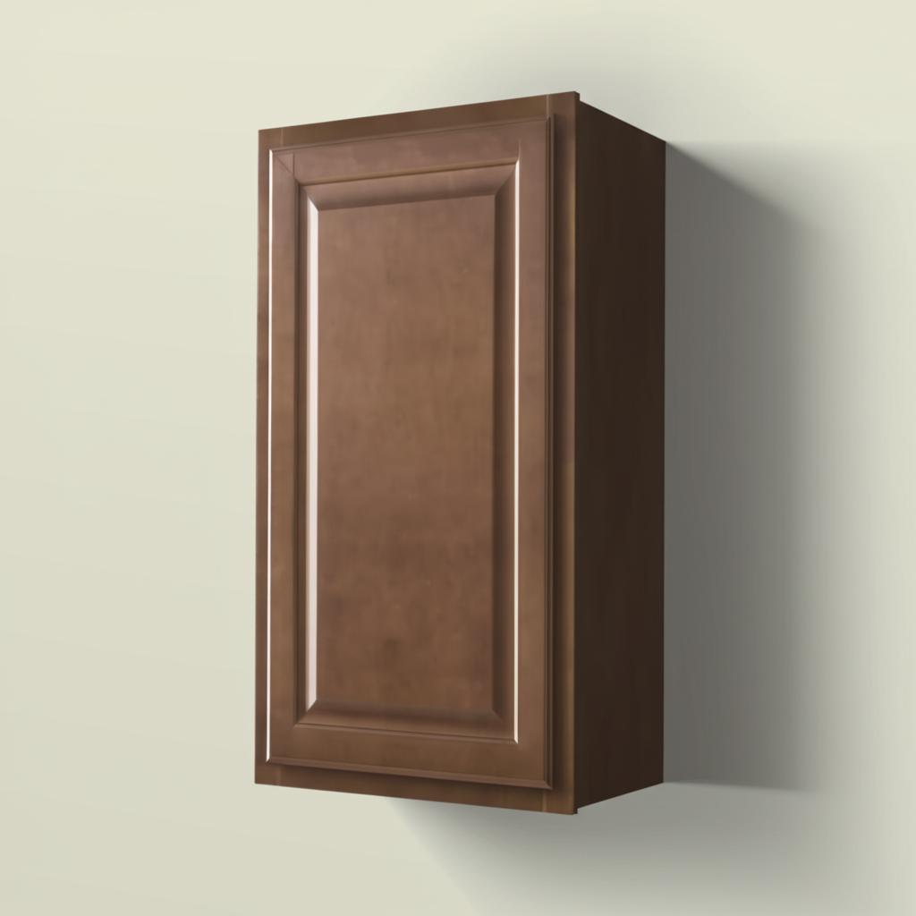 Hampton Bay Hampton 18 in. W x 12 in. D x 30 in. H Assembled Wall Kitchen Cabinet in Cognac