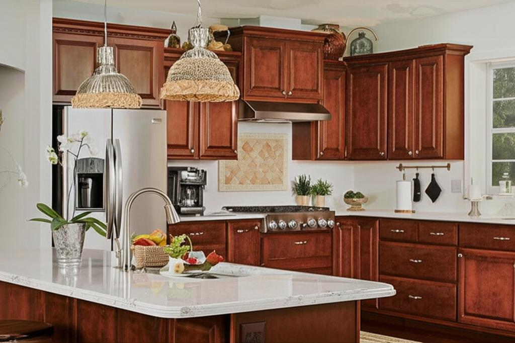 Hampton Bay Hampton 15 in. W x 12 in. D x 30 in. H Assembled Wall Kitchen Cabinet in Cognac