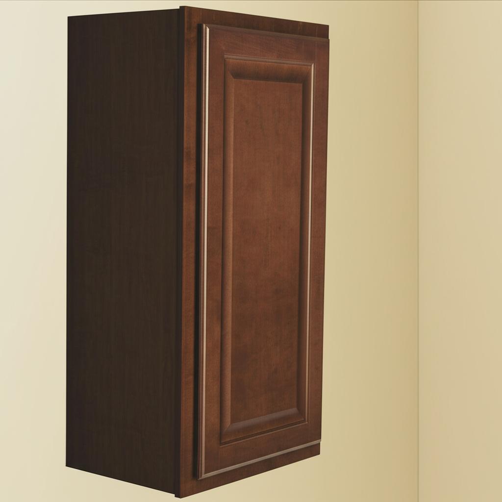 Hampton Bay Hampton 15 in. W x 12 in. D x 30 in. H Assembled Wall Kitchen Cabinet in Cognac