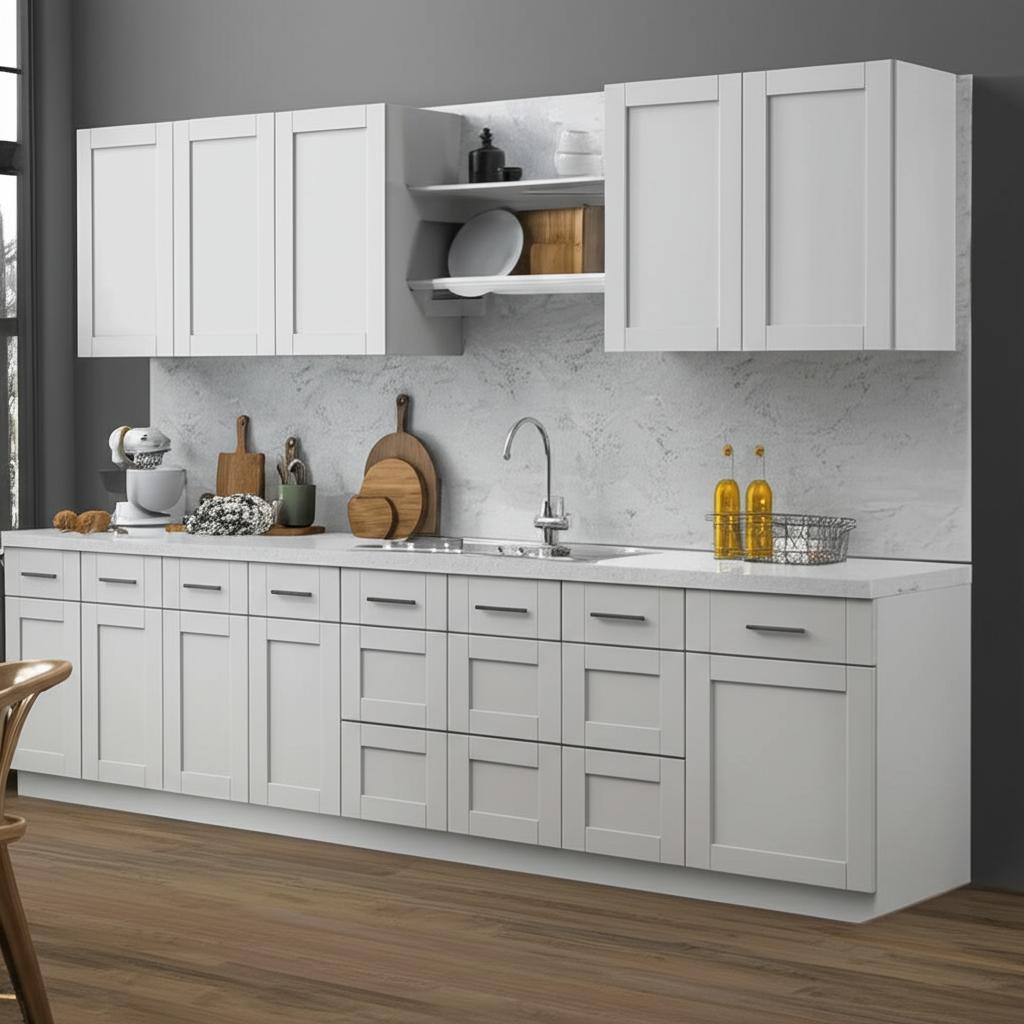 Hampton Bay Shaker 24 in. Satin White Wall Kitchen Cabinet