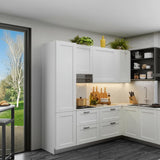 Hampton Bay Shaker Satin White Wall Kitchen Cabinet - 18" W x 12" D x 30" H