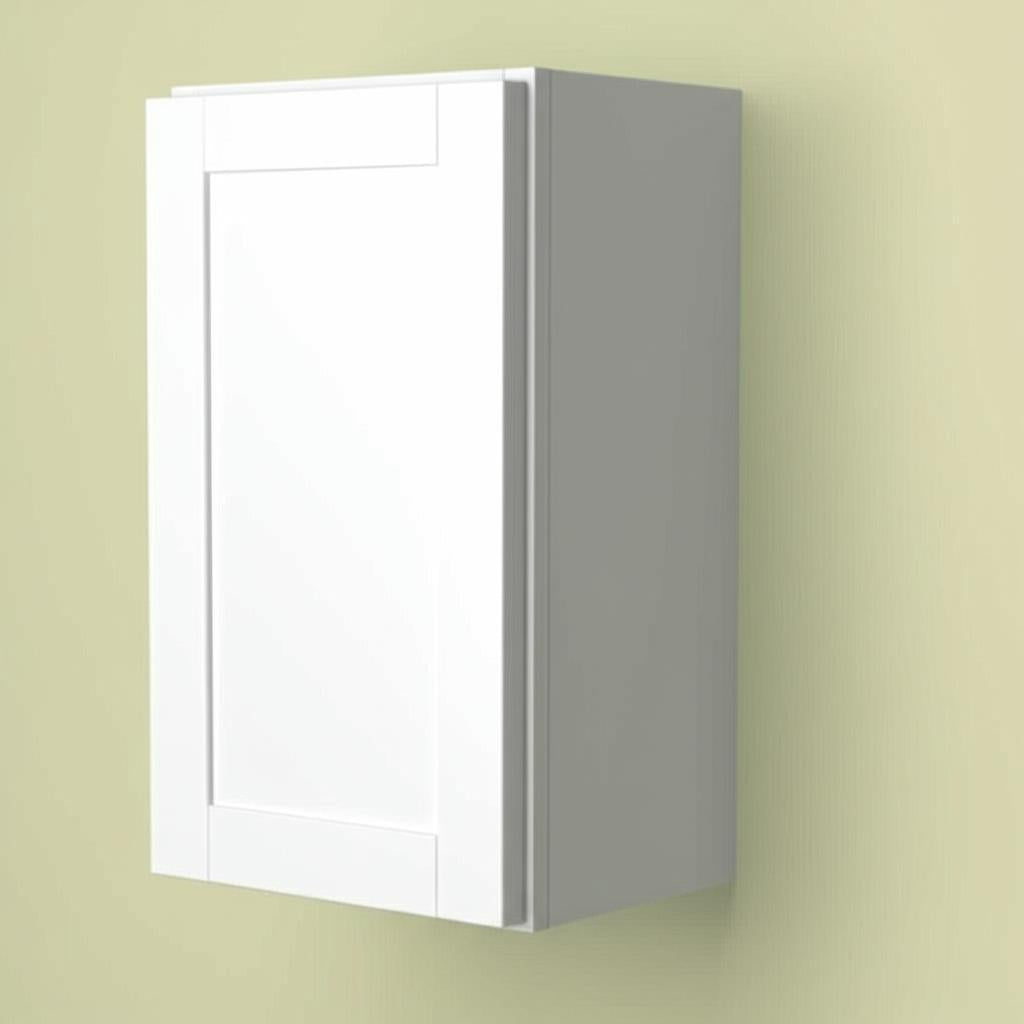Hampton Bay Shaker Satin White Wall Kitchen Cabinet - 18" W x 12" D x 30" H