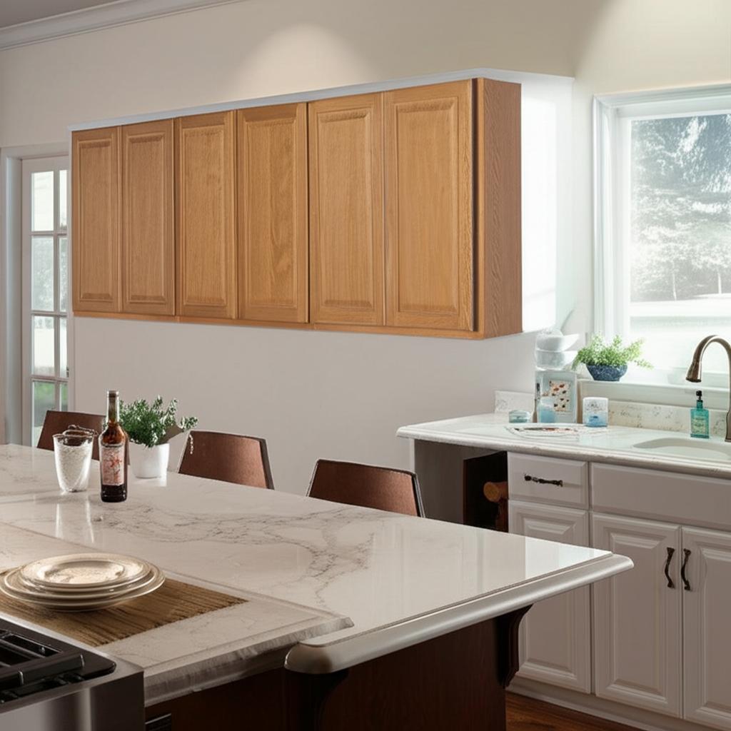Hampton Bay Hampton 30 in. W x 12 in. D x 30 in. H Assembled Wall Kitchen Cabinet in Medium Oak