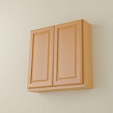 Hampton Bay Hampton 30 in. W x 12 in. D x 30 in. H Assembled Wall Kitchen Cabinet in Medium Oak