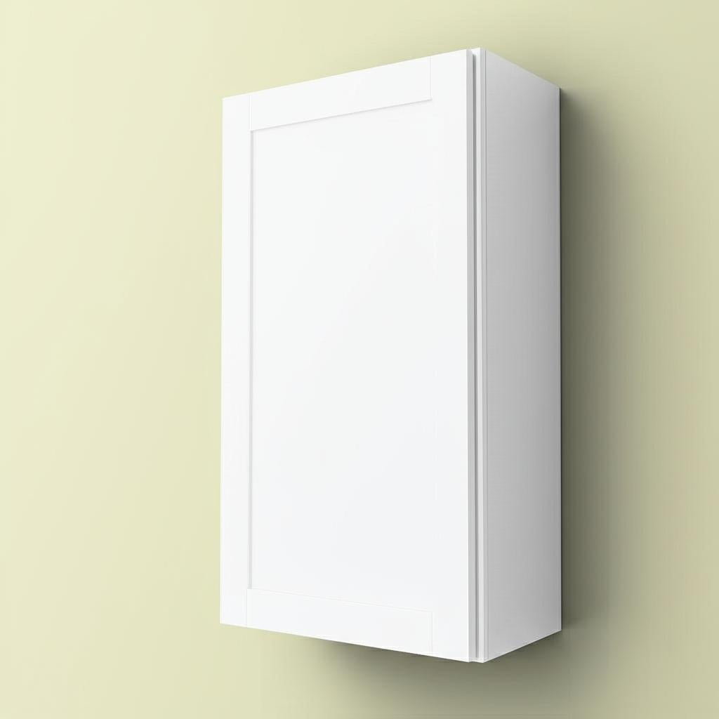 Hampton Bay Shaker 24 in. W x 12 in. D x 42 in. H Assembled Wall Kitchen Cabinet in Satin White