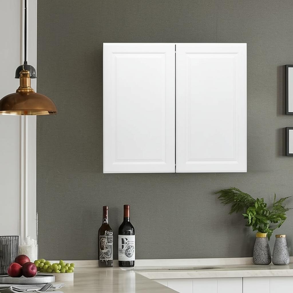 Hampton Bay Hampton 36 in. Satin White Wall Kitchen Cabinet