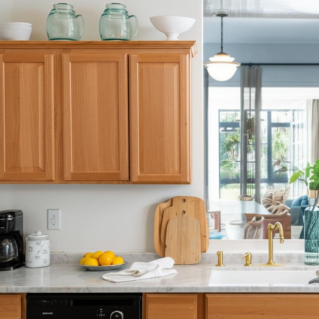 Hampton Bay Hampton 30 in. W x 12 in. D x 36 in. H Assembled Wall Kitchen Cabinet in Medium Oak