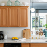 Hampton Bay Hampton 30 in. W x 12 in. D x 36 in. H Assembled Wall Kitchen Cabinet in Medium Oak