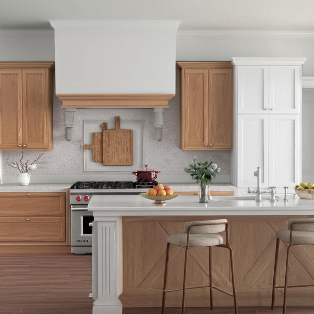 Hampton Bay Hampton 36 in. W x 12 in. D x 42 in. H Assembled Wall Kitchen Cabinet in Medium Oak