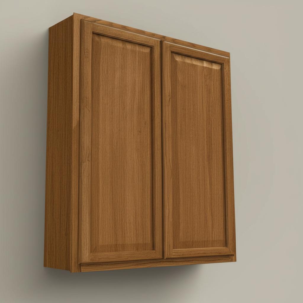 Hampton Bay Hampton 36 in. W x 12 in. D x 42 in. H Assembled Wall Kitchen Cabinet in Medium Oak