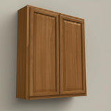Hampton Bay Hampton 36 in. W x 12 in. D x 42 in. H Assembled Wall Kitchen Cabinet in Medium Oak