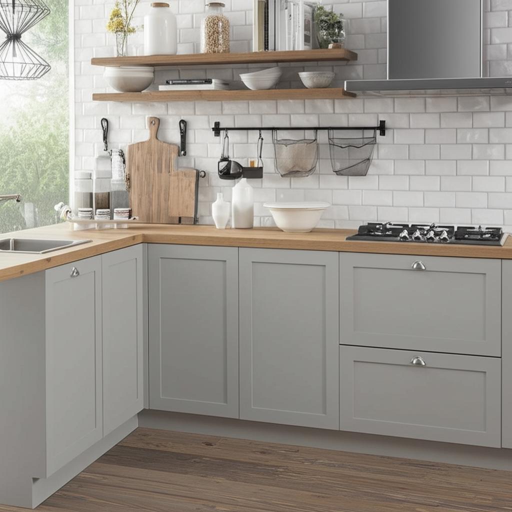 Hampton Bay Cambridge Gray Shaker Assembled Wall Kitchen Cabinet - 30" W x 12.5" D x 36" H