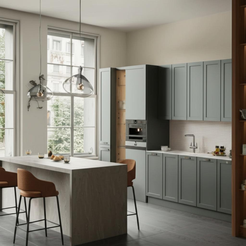 Hampton Bay Designer Series Melvern 24 in. W 12 in. D 42 in. H Assembled Shaker Wall Kitchen Cabinet in Forest