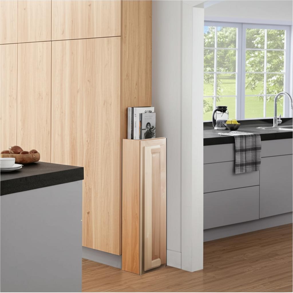 Hampton Bay Natural Hickory Wall Kitchen Cabinet - 9" W x 12" D x 36" H