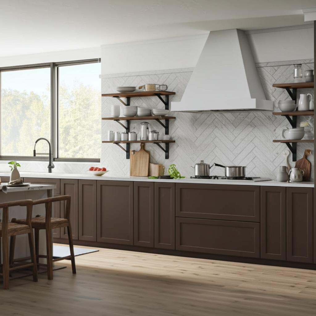 Hampton Bay Shaker Wall Kitchen Cabinet in Brindle - 18" W x 12" D x 30" H