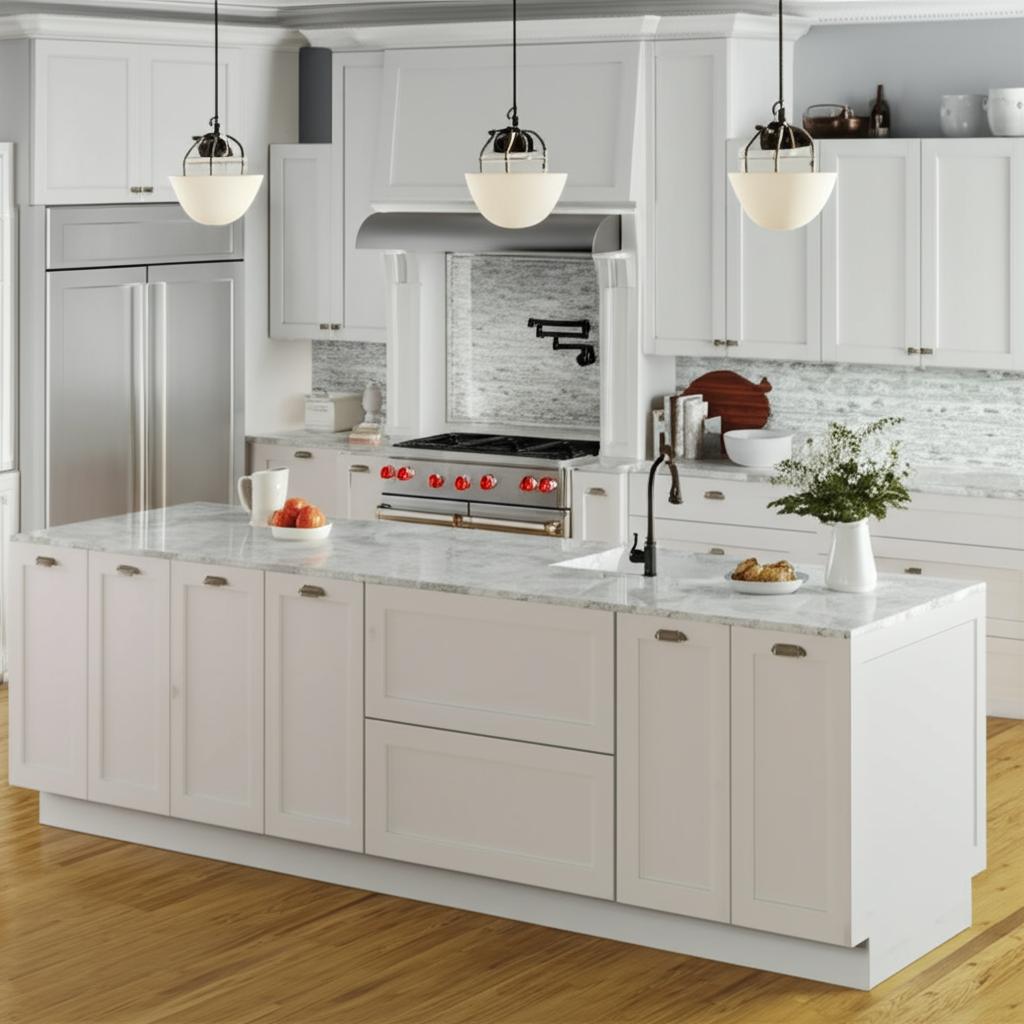 Hampton Bay Avondale 42" Alpine White Shaker Wall Kitchen Cabinet