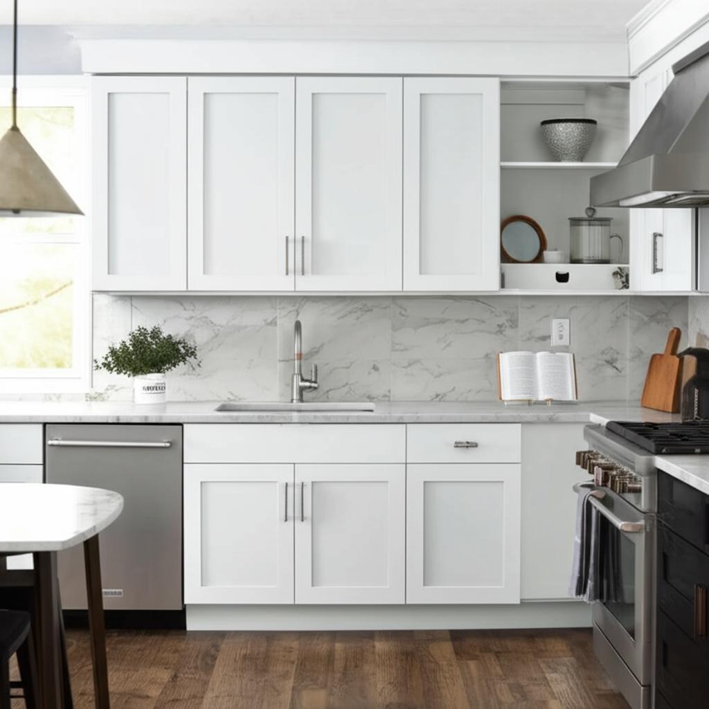 Hampton Bay Avondale Shaker Wall Kitchen Cabinet in Alpine White