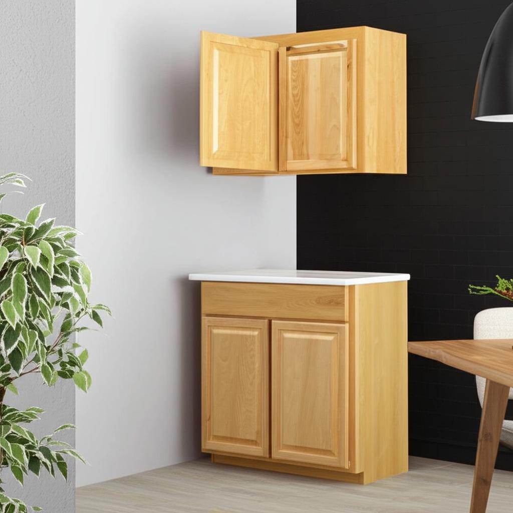 Hampton Bay Natural Hickory Wall Kitchen Cabinet - 21x12x30
