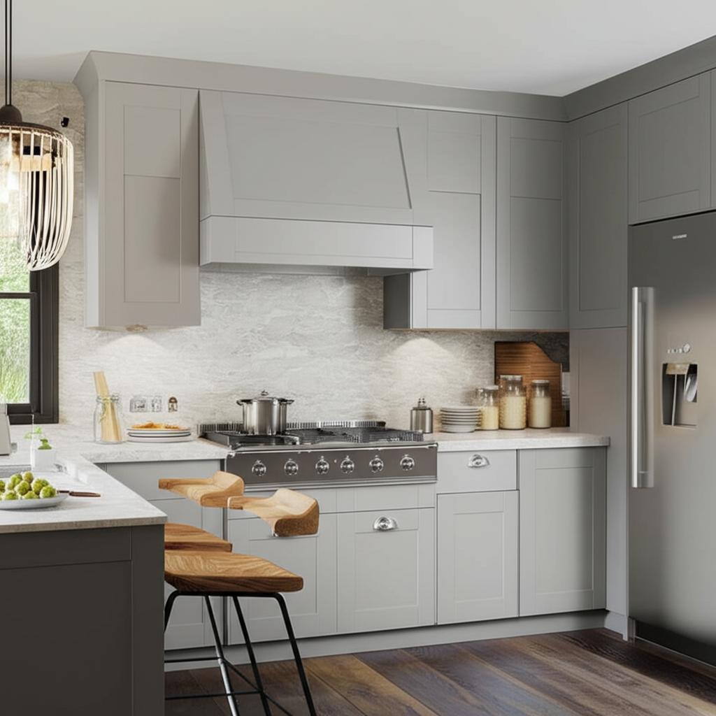 Hampton Bay Shaker Assembled Wall Kitchen Cabinet in Dove Gray
