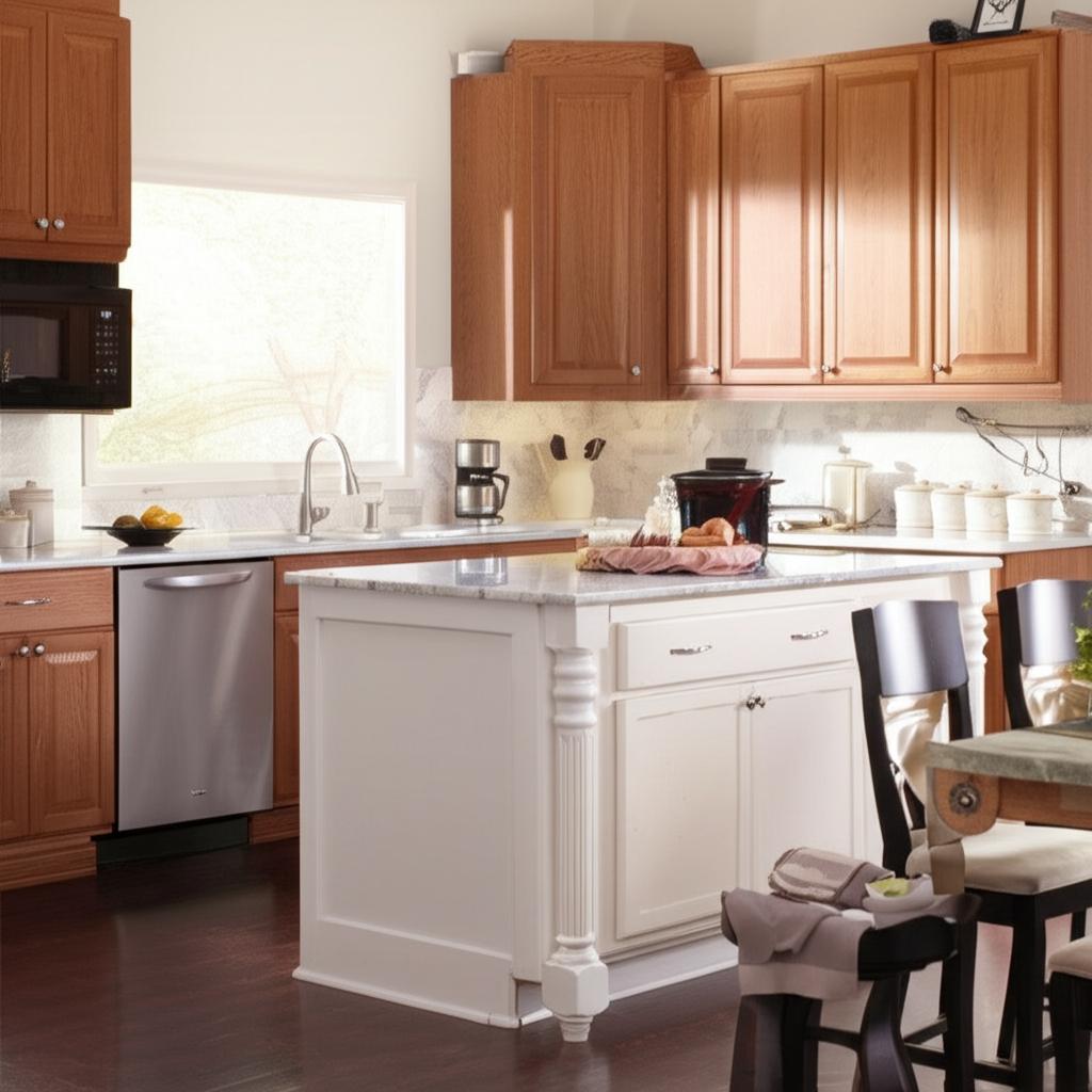 Hampton Bay Hampton 18x42 Medium Oak Wall Kitchen Cabinet