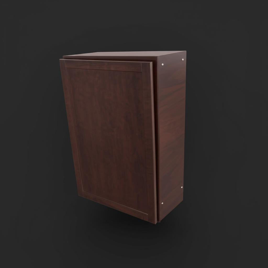 Hampton Bay Shaker 24 in. W x 12 in. D x 36 in. H Assembled Wall Kitchen Cabinet in Java