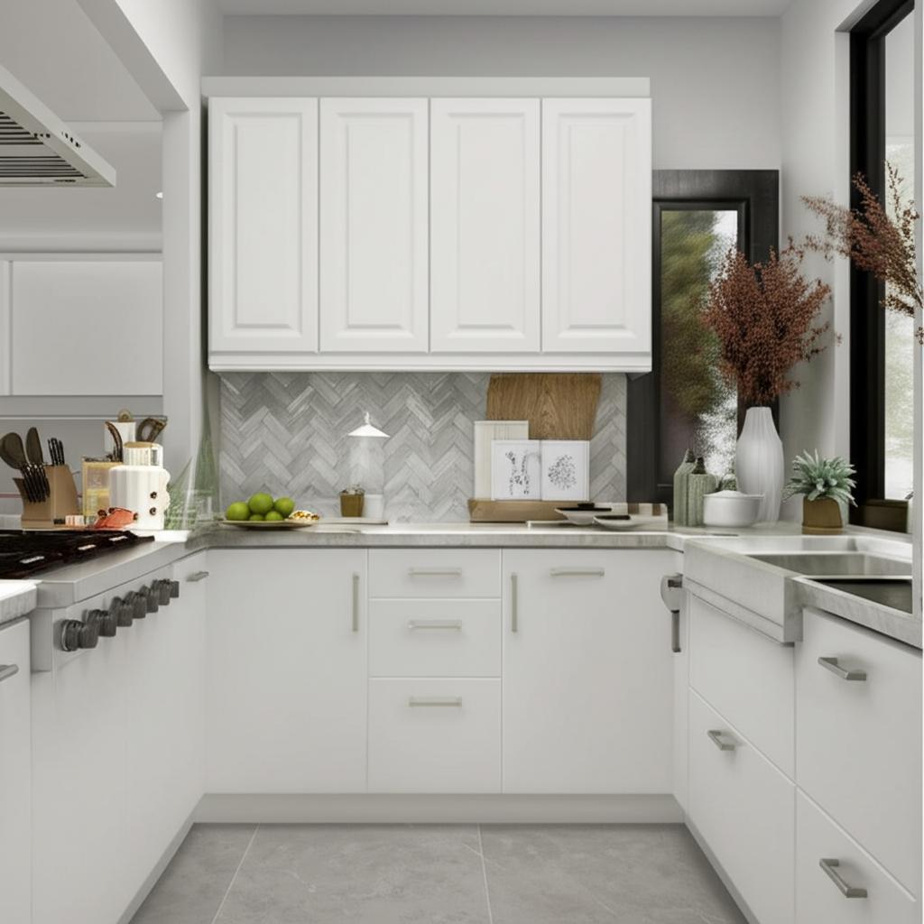 Hampton Bay Designer Series Elgin Wall Kitchen Cabinet, 27x30x12 in, White