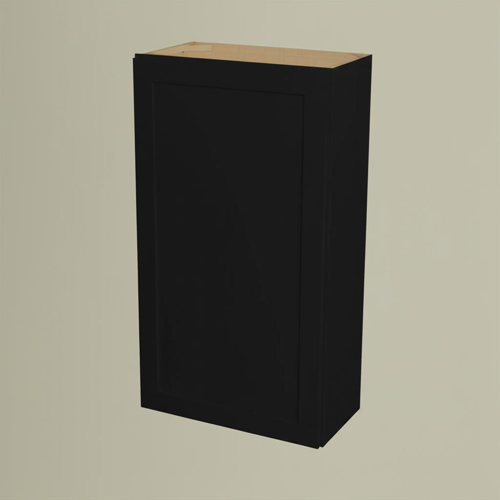 Hampton Bay Avondale 24 in. W x 12 in. D x 42 in. H Ready-to-Assemble Plywood Shaker Wall Kitchen Cabinet in Raven Black