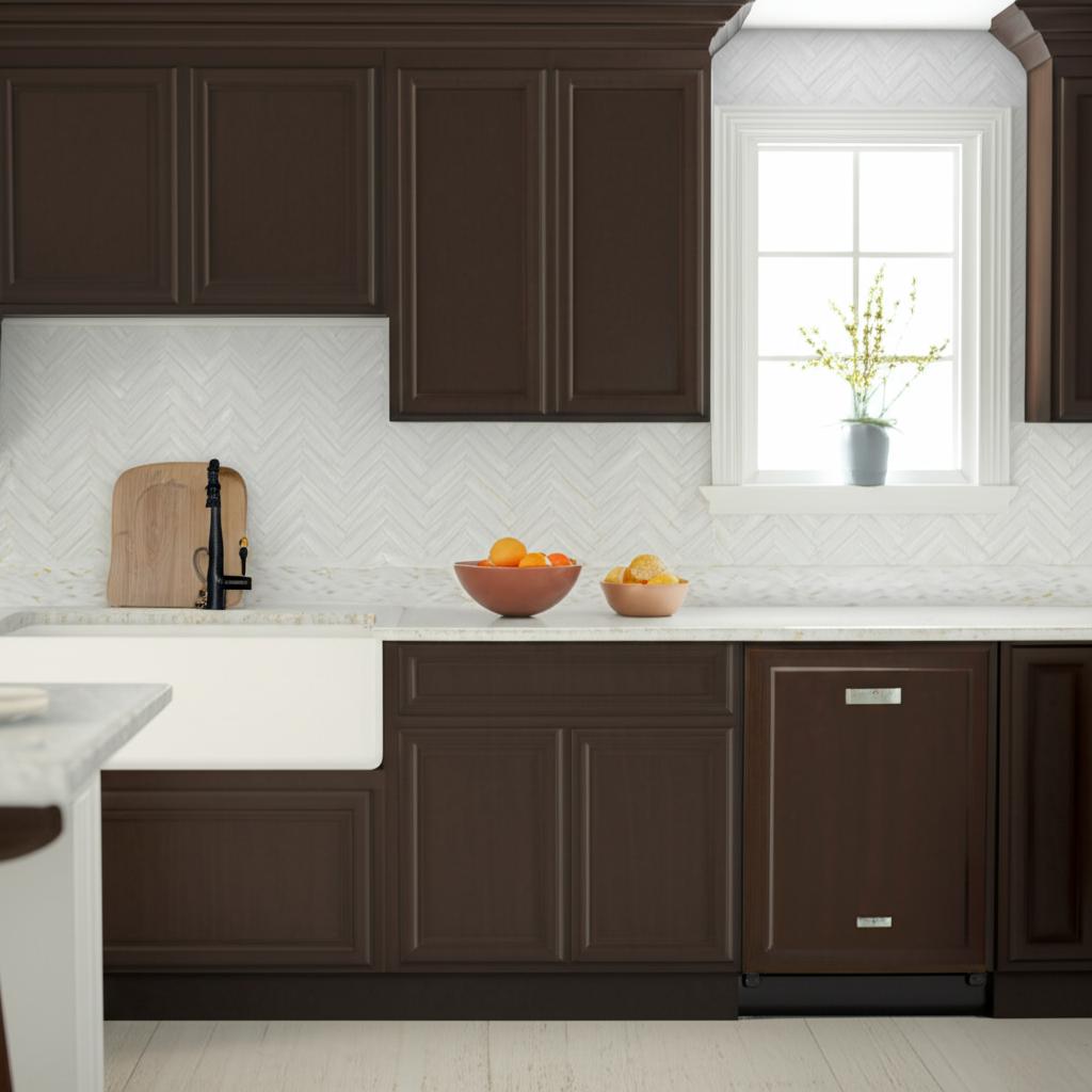 Hampton Bay Hampton 24 in. W x 12 in. D x 36 in. H Assembled Wall Kitchen Cabinet in Cognac