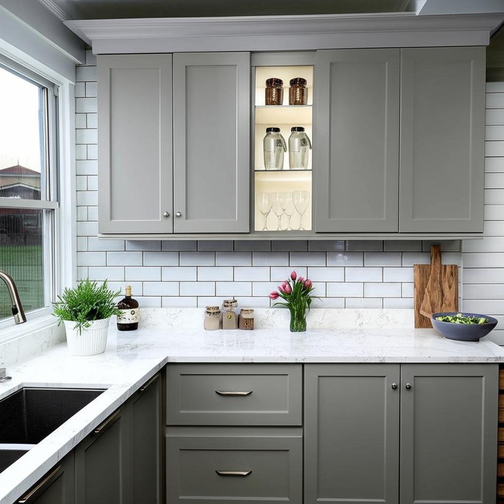 Hampton Bay Designer Series Melvern Wall Kitchen Cabinet in Heron Gray