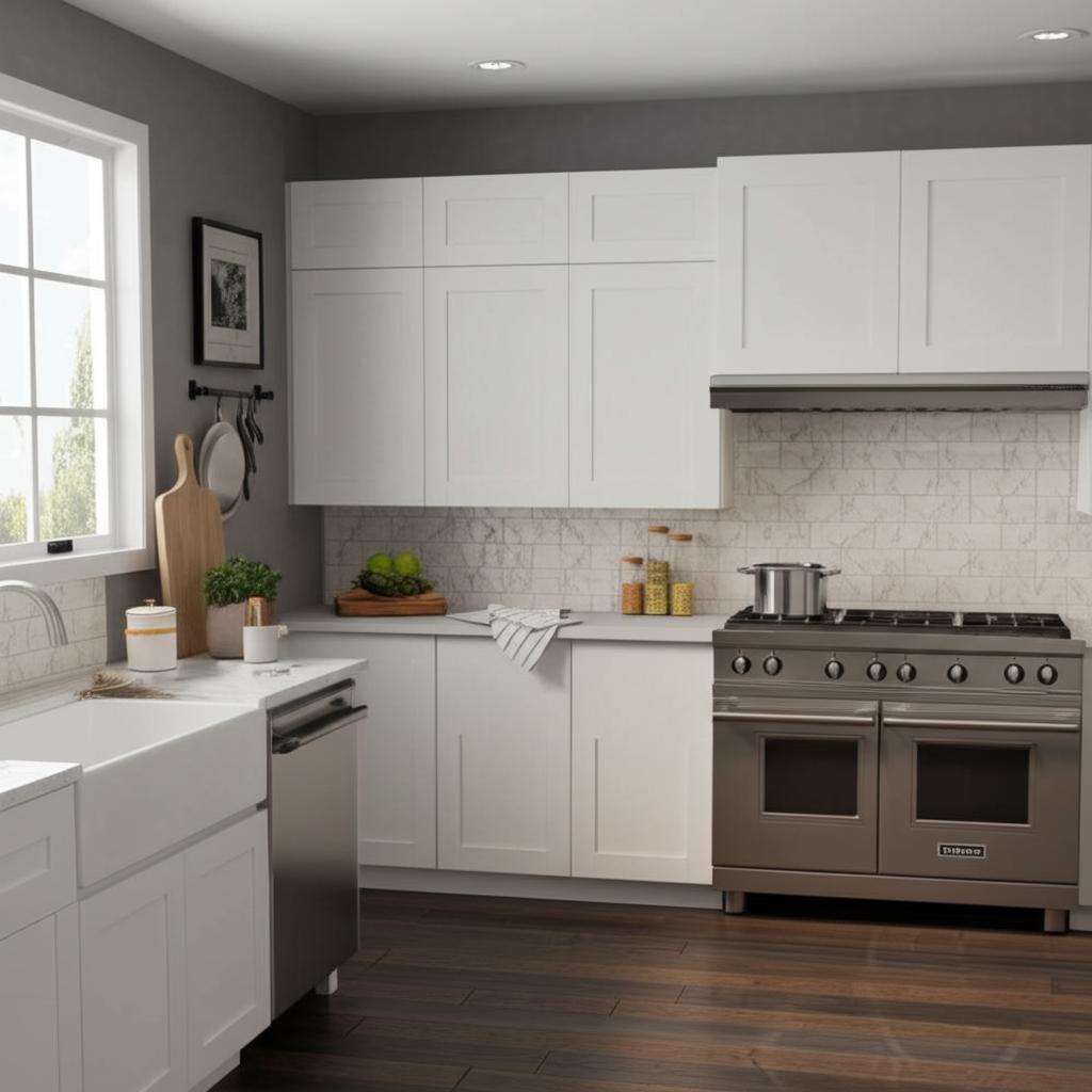 Hampton Bay Westfield Feather White Assembled Wall Kitchen Cabinet