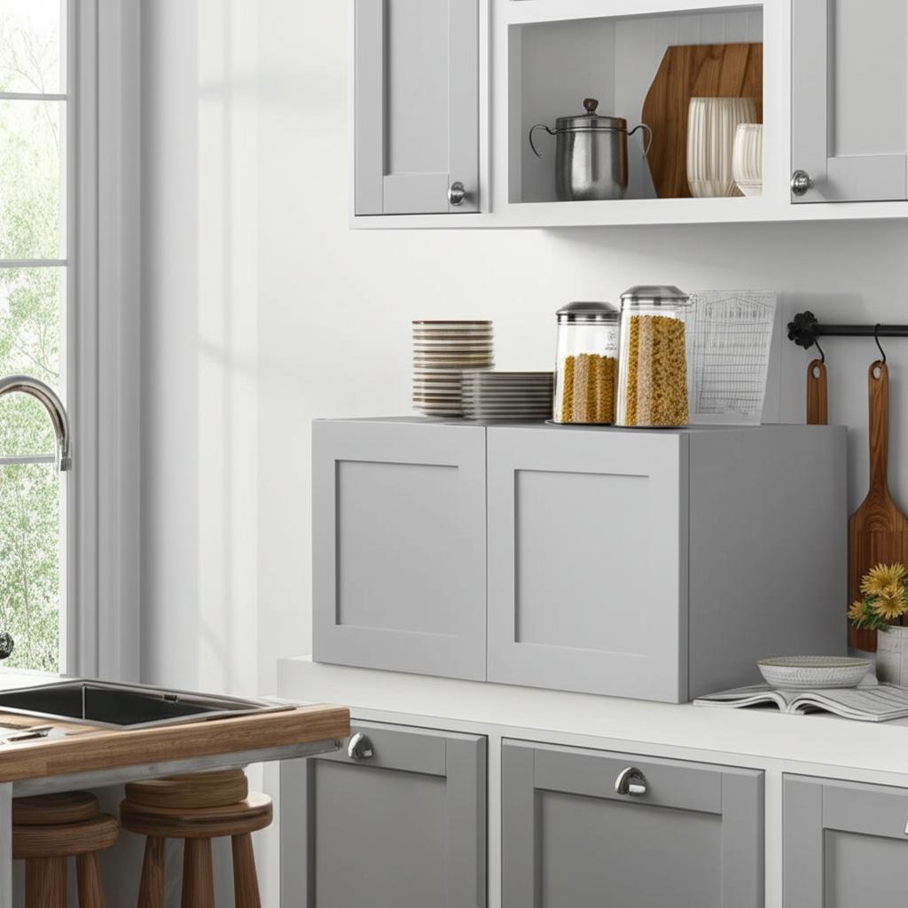 Hampton Bay Cambridge Gray Shaker Assembled Wall Kitchen Cabinet - 30 in. W x 12.5 in. D x 15 in. H