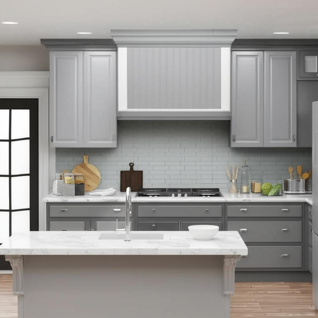 Hampton Bay Designer Series Elgin Wall Kitchen Cabinet in Heron Gray