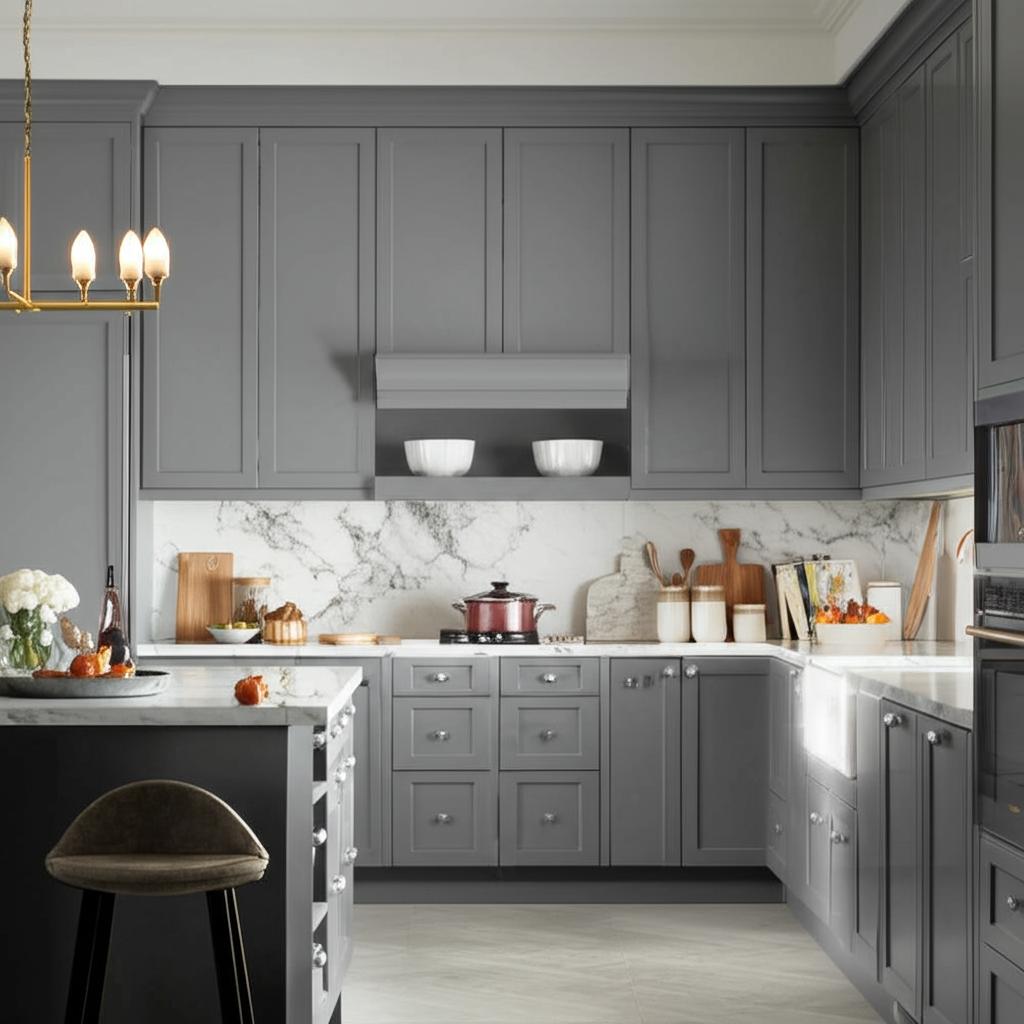 Hampton Bay Designer Series Melvern Wall Kitchen Cabinet in Heron Gray