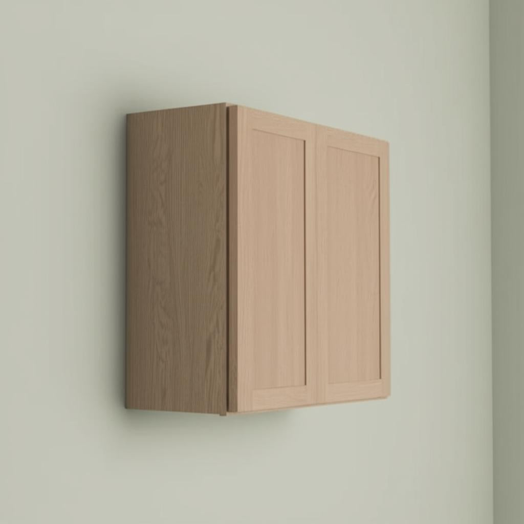 Hampton Bay Sinclair 27 in. W x 12 in. D x 30 in. H Assembled Wall Cabinet in Shaker Light Oak