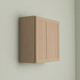 Hampton Bay Sinclair 27 in. W x 12 in. D x 30 in. H Assembled Wall Cabinet in Shaker Light Oak
