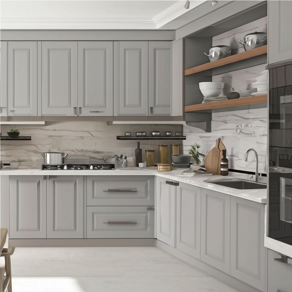 Hampton Bay Designer Series Elgin Wall Kitchen Cabinet in Heron Gray