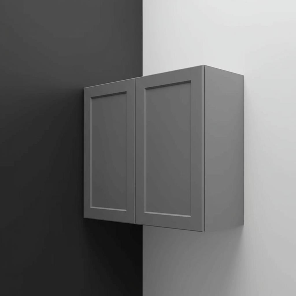 Hampton Bay Designer Series Melvern Storm Gray Shaker Assembled Wall Kitchen Cabinet