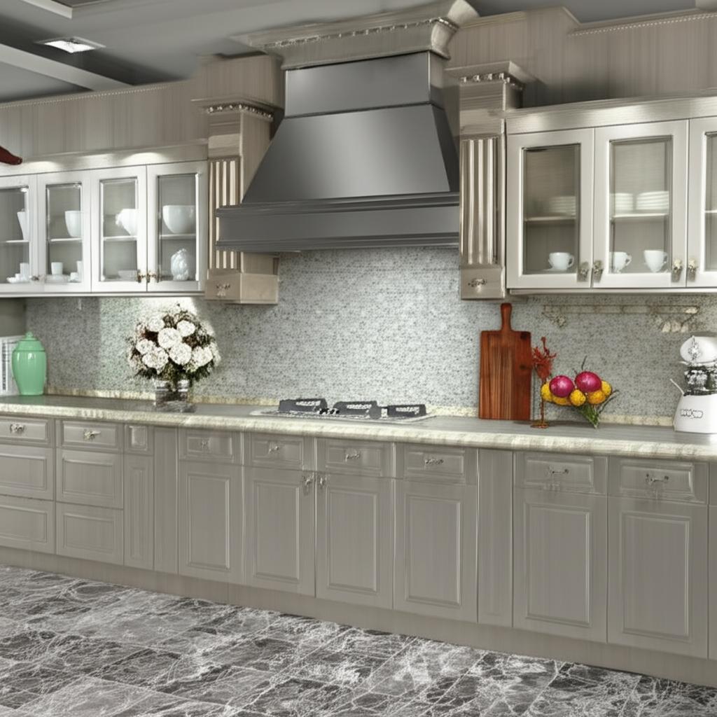 Hampton Bay Designer Series Elgin Wall Kitchen Cabinet in Heron Gray