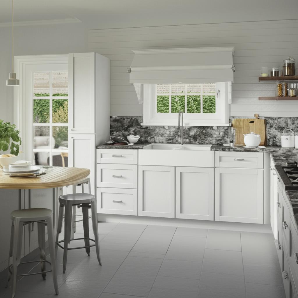 Hampton Bay Shaker Pantry Cabinet in Satin White - 18" W x 24" D x 96" H