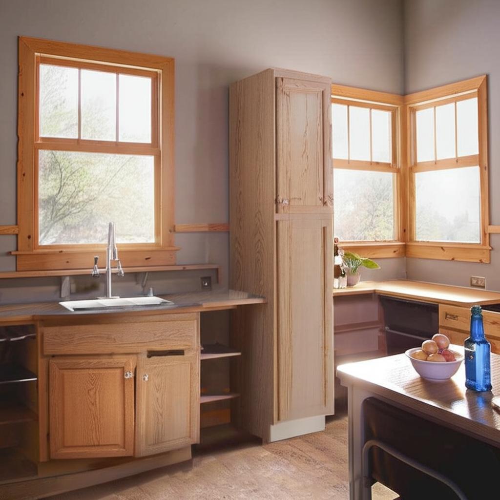Hampton Bay Hampton 18 in. W x 24 in. D x 84 H Assembled Pantry Kitchen Cabinet in Medium Oak