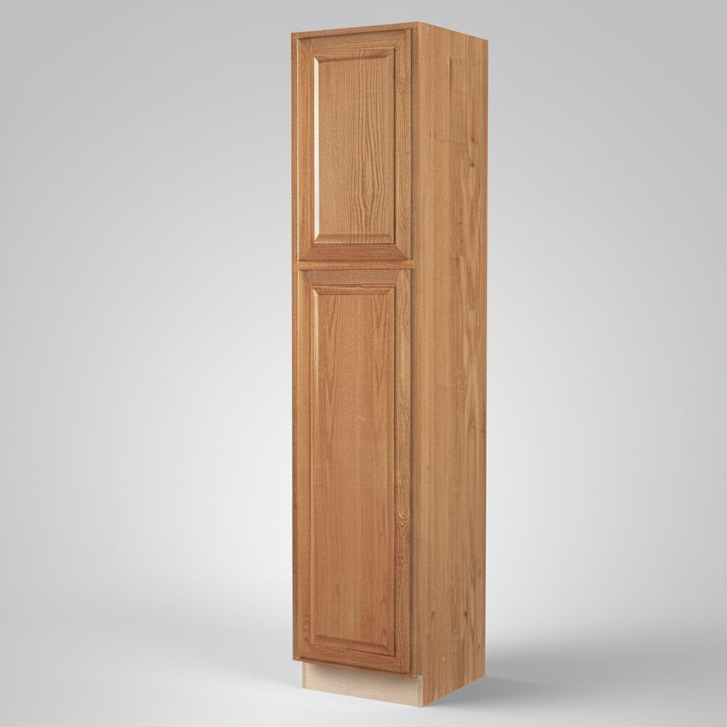 Hampton Bay Hampton 18 in. W x 24 in. D x 84 H Assembled Pantry Kitchen Cabinet in Medium Oak