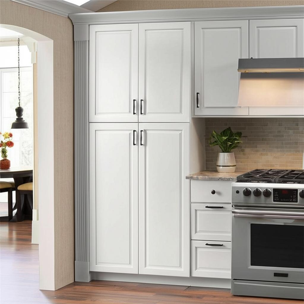 Hampton Bay Hampton 18 in. W x 24 in. D x 90 in. H Assembled Pantry Kitchen Cabinet in Satin White