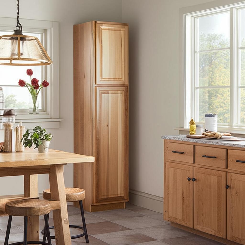 Hampton Bay Natural Hickory Pantry Cabinet - 18" W x 24" D x 90" H